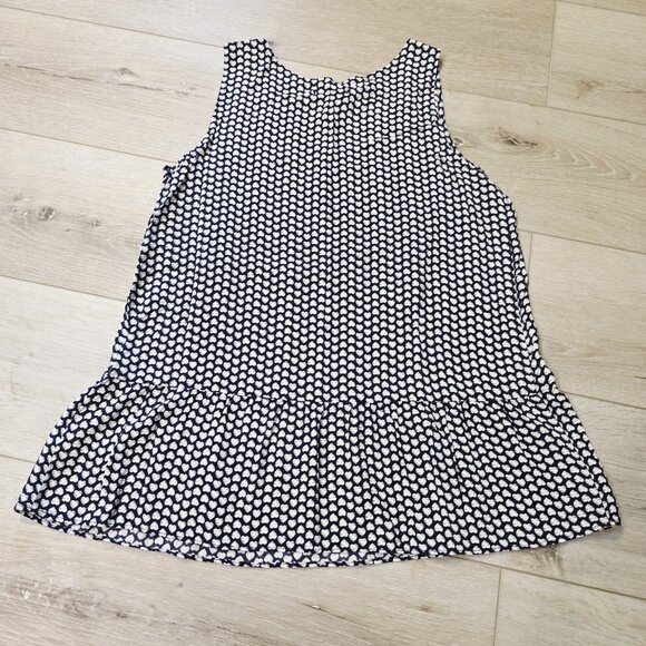 Womens Gap Blue White All Over Heart Print Sleeveless Tank Blouse Top Sz XS - Picture 5 of 5